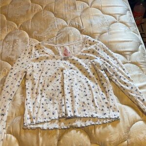 Kids White and Blue Star Print Top